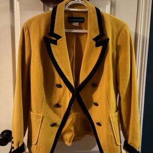 Yellow Double-Breasted Women's Jacket